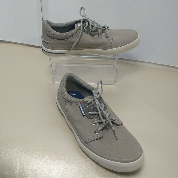 Sperry Men's SZ 9.5 Crossjack Sneaker Taupe. Condition is Pre-owned. - Picture 1 of 9